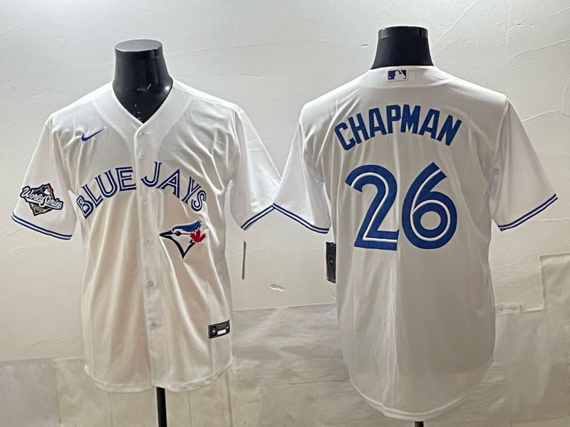 Men 2025 Toronto Blue Jays #26 Chapman White Game Nike MLB Jersey style 04